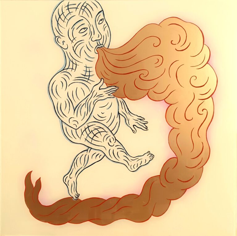 Veronika Dobers, Redner, 2024
Öl hinter Plexiglas, 50 × 50 cm